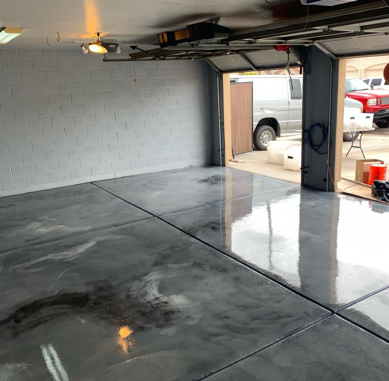 Garage Metallic Epoxy Flooring